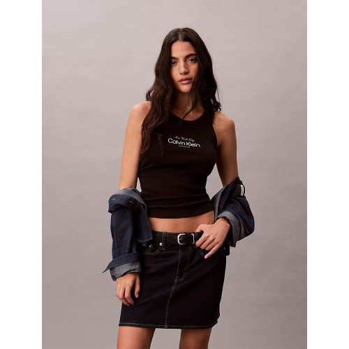 Calvin Klein Γυναικεία αμάνικη μπλούζα Slim Ribbed Cotton Tank Top